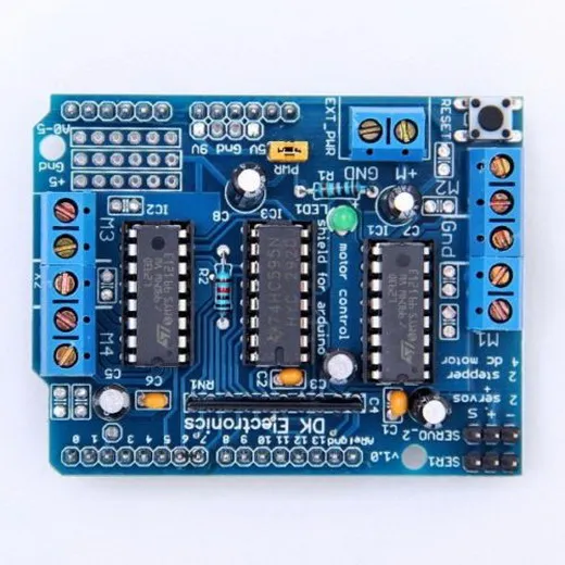 1x carte d'extension de bouclier d'entraînement de commande de moteur bleu L293D pour Arduino MegaUNO B00299