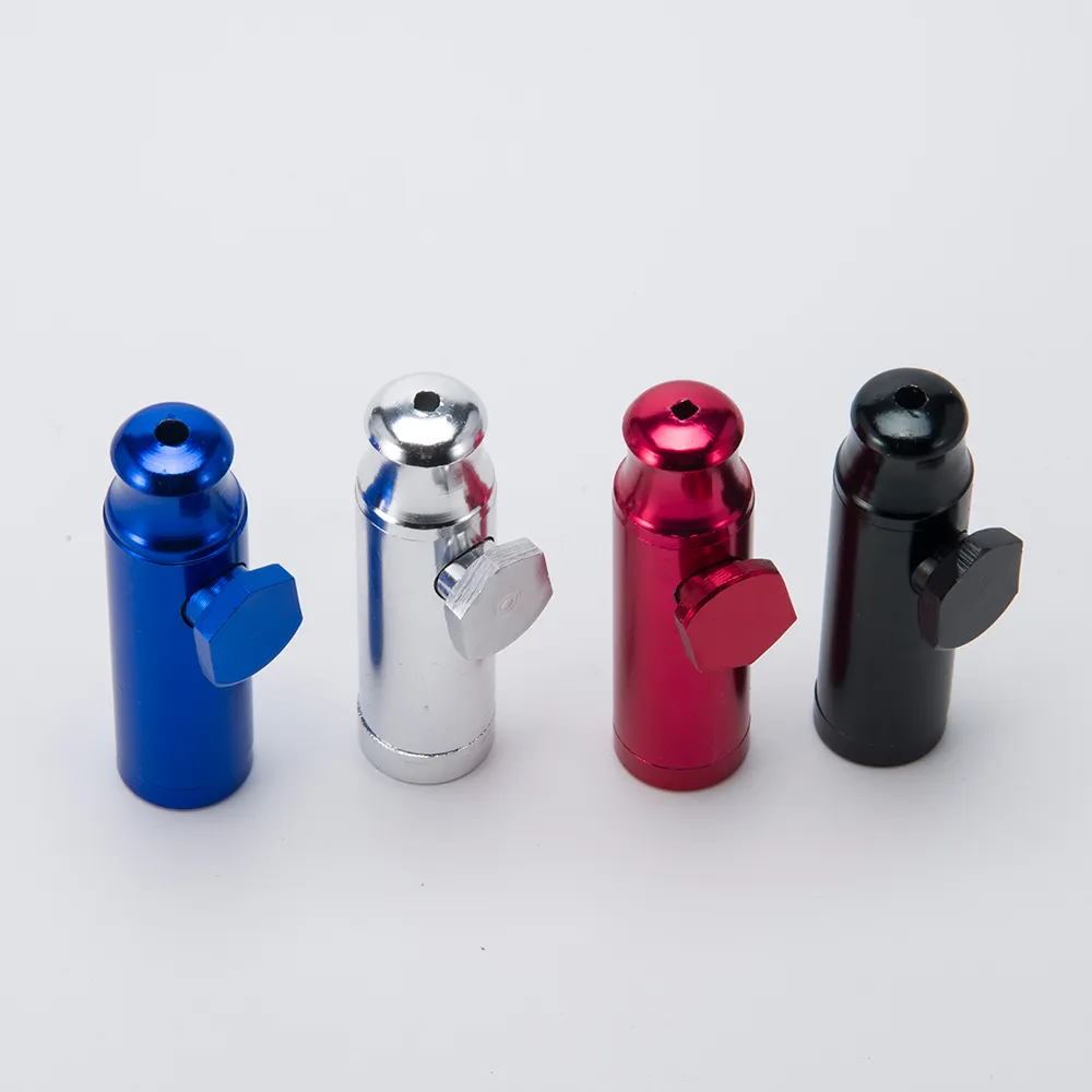 Bullet Pipe Snuff Snorter Aluminum Metal Smoking Pipes Portable Colorful Machine Pill Tobacco Sneaks A Toke pill box