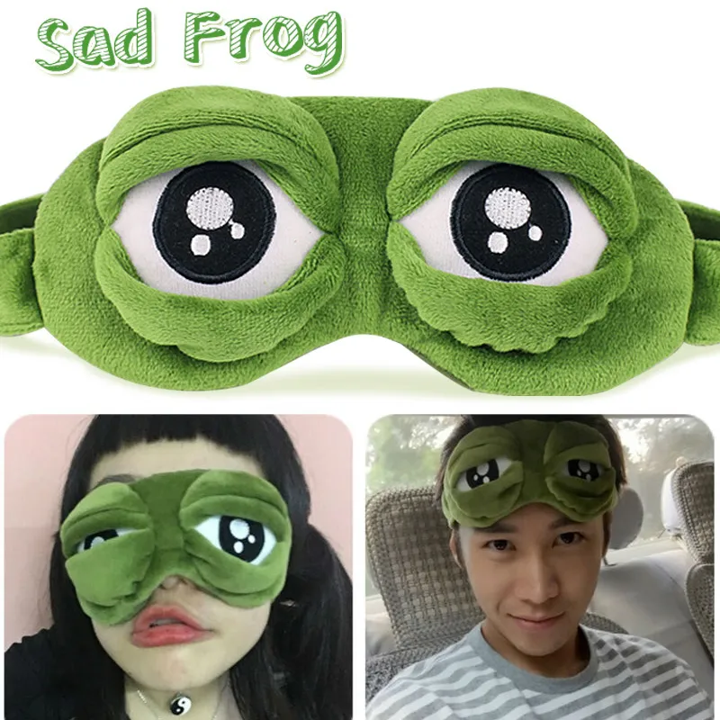 2016 Hot Sad Frog 3D Sleep Mask Anime Cartoon Pepe The Frog Eye Masks ...