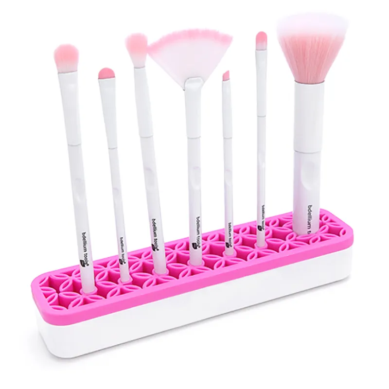 Silicone Makeup Brush Holder Cosmetic Organizer Drying Rack Shelf Makeup Brush Display Stand for Beauty Brushes Pencil Eyeliner Storage