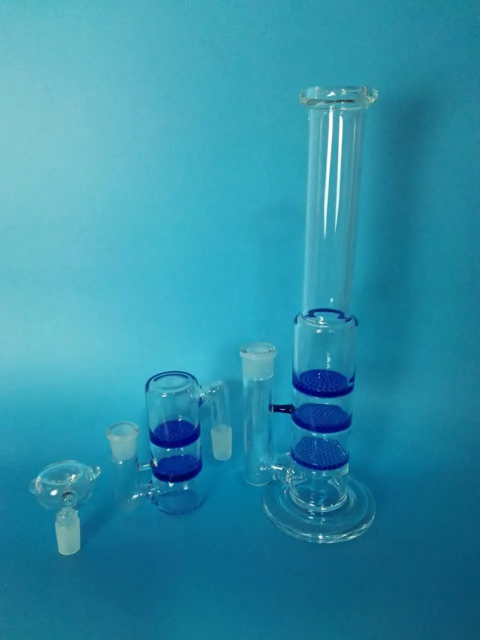 Glazen waterpijpen, rokende Water Bong .cheap glazen buizen. Moking waterleidingen, inclusief een reeks accessoires te koop.H: 32cm D: 5cm