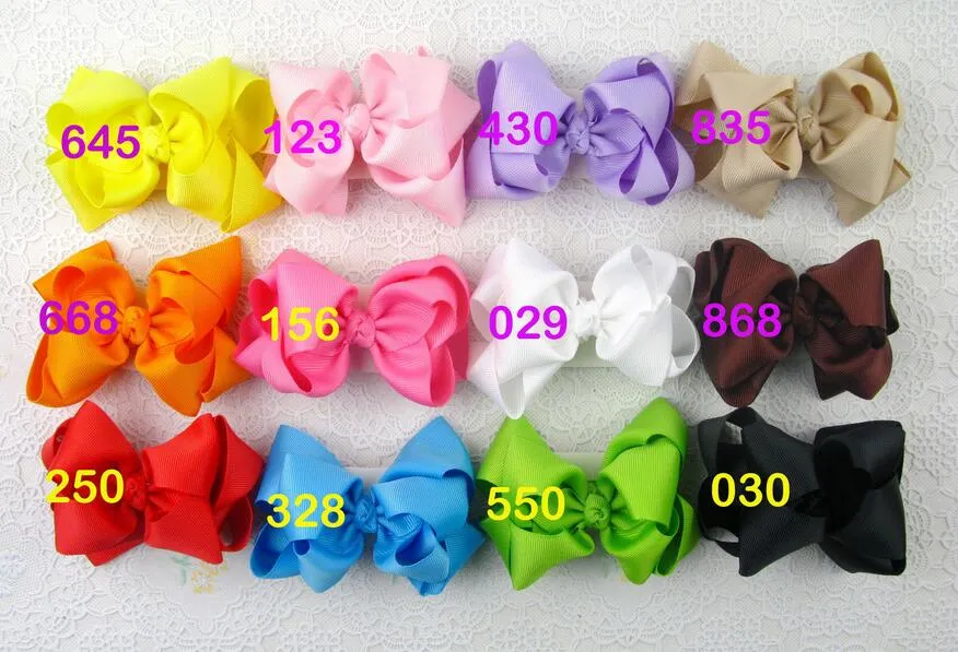 Bebek Kız Katı Hairband Grogren Kurdele Saç Yaylar İki Katmanlı Hairbow Kadın Moda Kafa Saç Aksesuarları 30 adet /