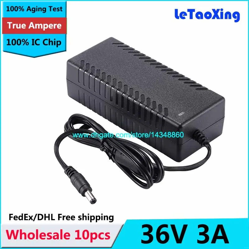 10 pz AC DC Power Supply 36 V 3A Adattatore 108 W Caricatore LED Trasformatore 1A Per LED Strip Light CCTV Camera Spedizione gratuita