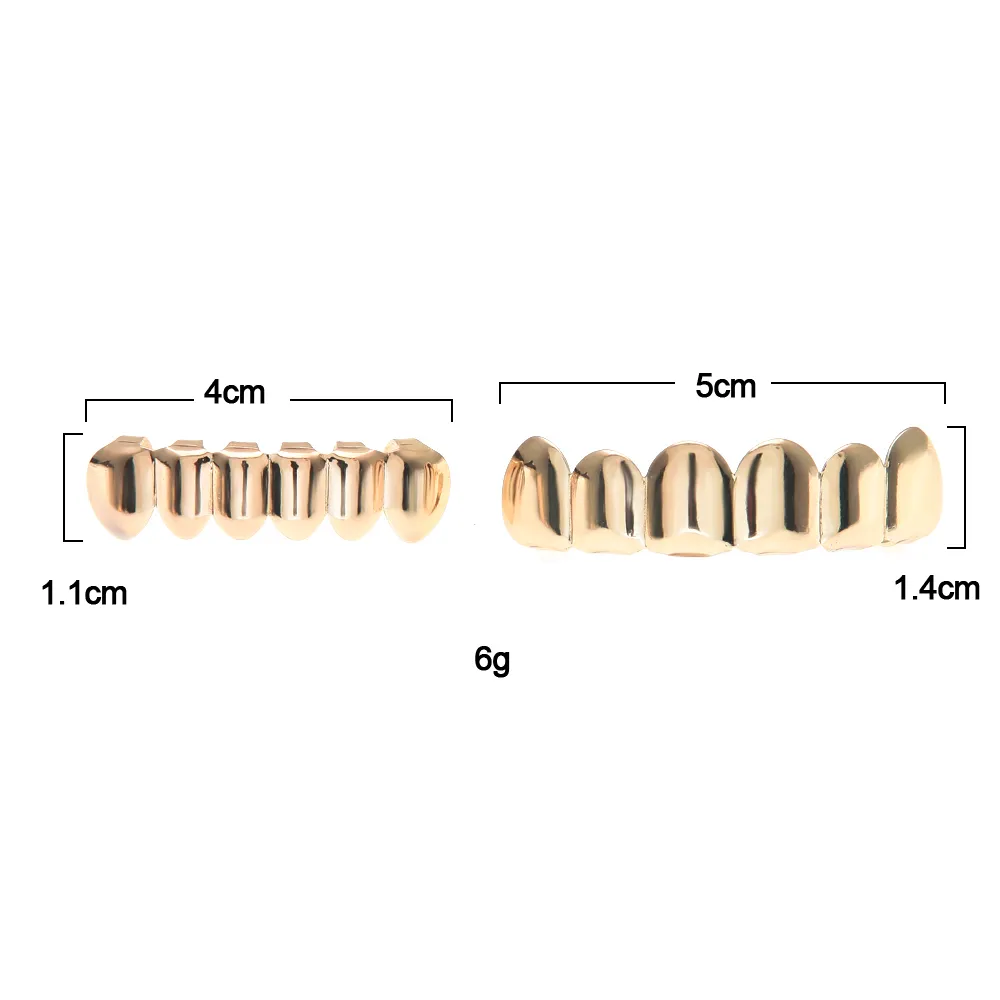 Nowe dopasowanie niestandardowe 14 -karatowe złote zęby Hip Hip Grillz Grillz Caps Górna dolna grilla Zestaw dla MAN3062206