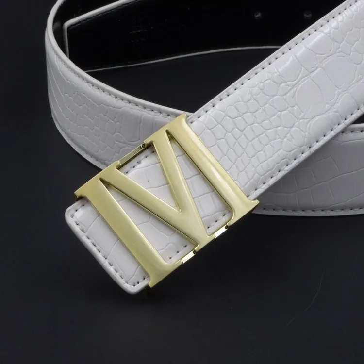 Män läderbälten Top Luxury Belts M Spänne Casual Fashion Design Män Tillbehör Bälten Gratis frakt