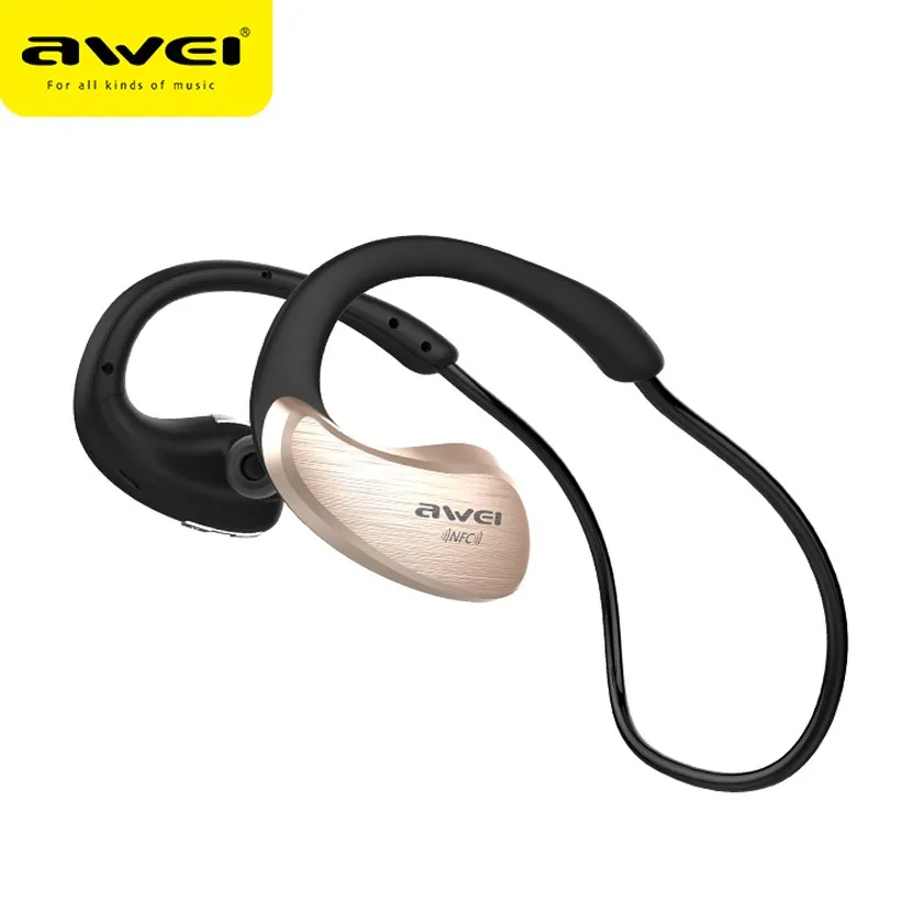 Original Awei A885BL Waterproof Wireless Bluetooth Neckband Headsets NFC HiFI V4.0 Earphone In-ear Earbuds with Mic for iPhone 7 Smart Phone