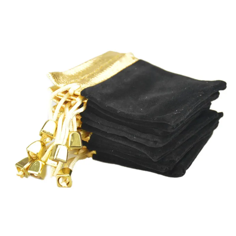 Fluwelen Sieraden Pouches Trekkoord Tassen met Gouden Kraal Fit voor Ketting Armband Oorbel Kerst Bruiloft Candy Gift Pakket 7x9cm 2.7x3.5 ''