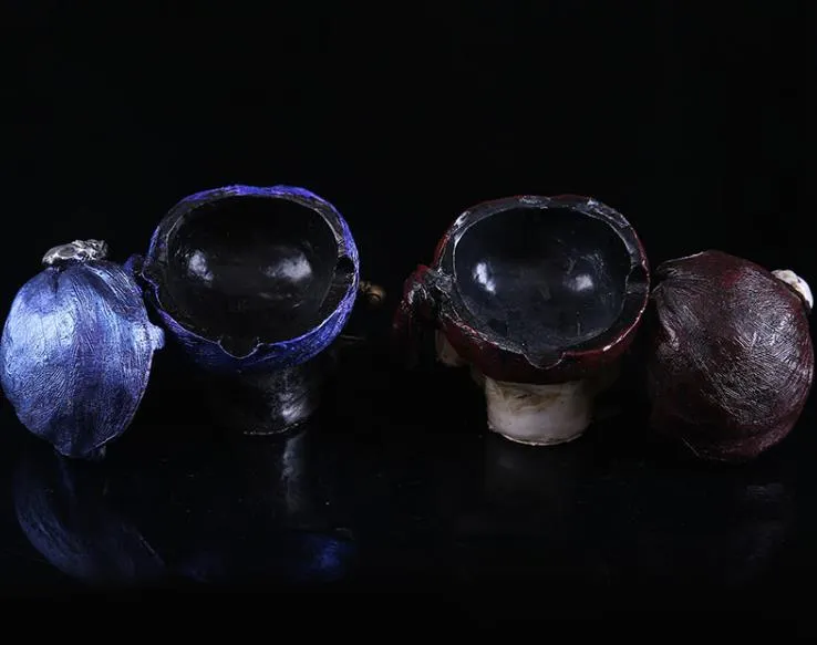 Szkielet Pirate Resin Ashtray ---- Glass Glass Bongs Grube Pyrex Mini Heady Liquid SCI Rura wodna, Kolor Dostawa losowa