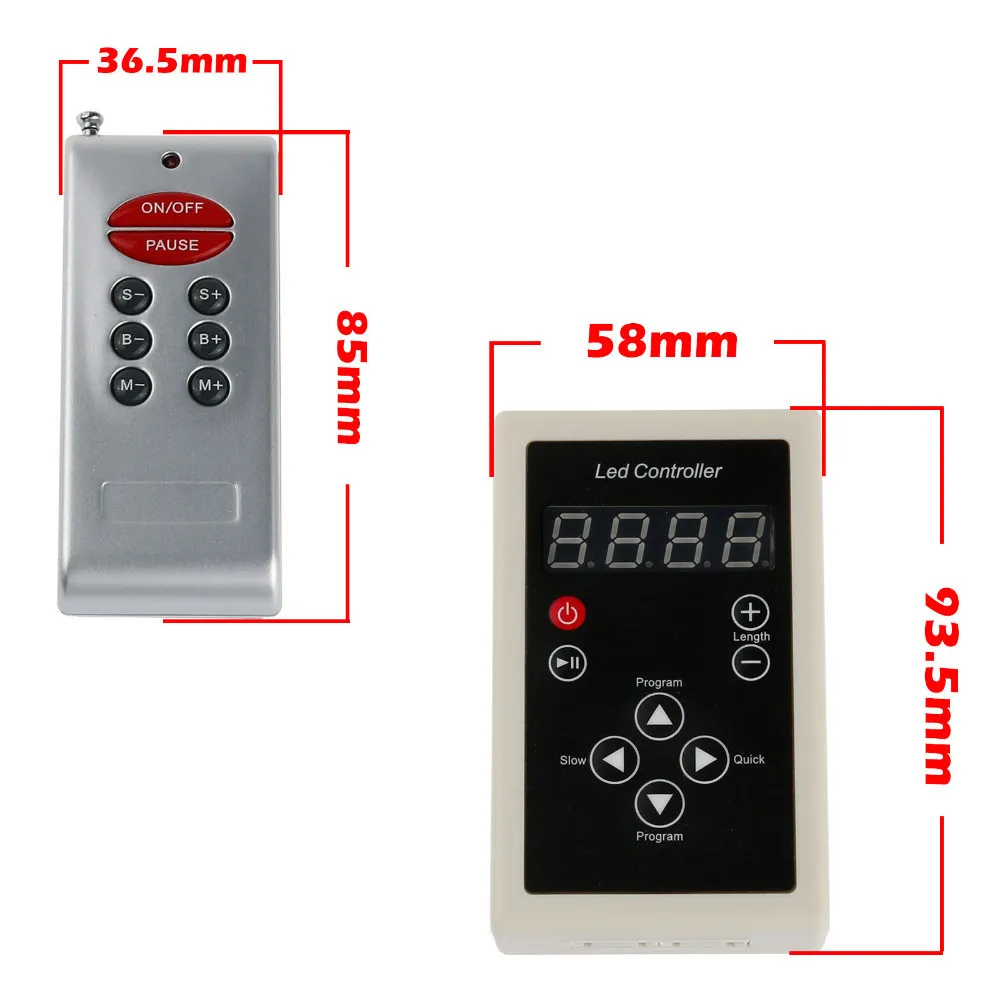 IC 6803 RF RGB LED-controller Remote WiFi voor 5050 RGB SMD Magic Dream Color Chasing LED Strip Light 133 Programma