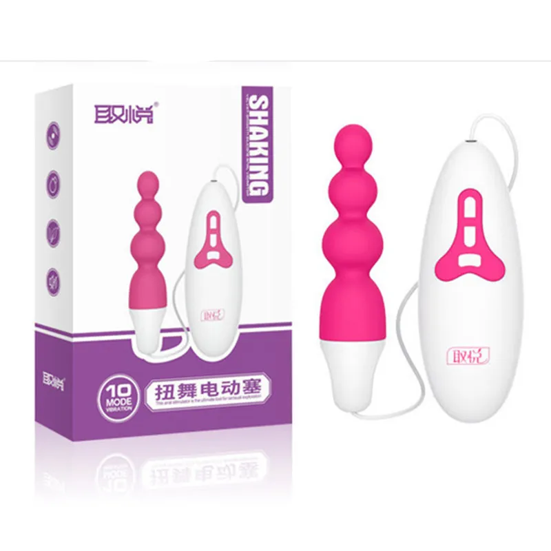 10 Speed Vibrerende Siliconen Anale Kralen Butt Plug Anus Plezier Stimulator Vibrator In Volwassen Spelletjes Speeltjes Voor Vrouwen En Mannen3622878