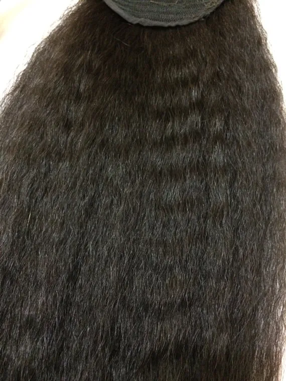 Cabelo Natural kinky reta rabo de cavalo envoltório em torno do cabelo humano rabo de cavalo peruca para mulheres negras 120g