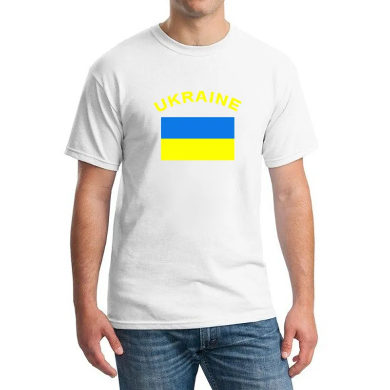 Nyanlända 2016 European Cup Ukraina Football Fans Cheer T-shirts Sommar Sport National Flag T Shirts för Män Plus Size 2xl