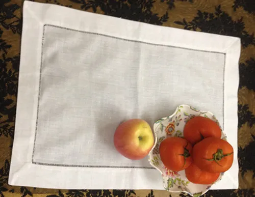 Home Textiles 14x20 White Linen Table cloth With Hemstitched edges Perfect Placemats305y