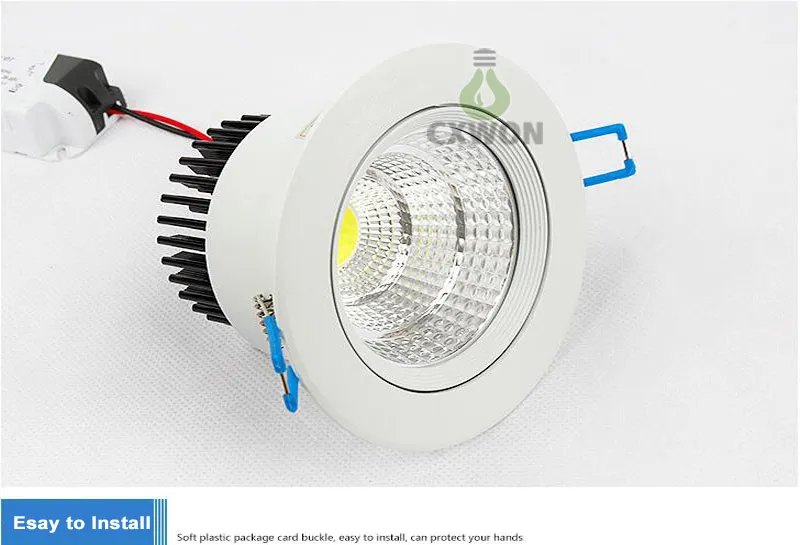 2016 최신 LED 최근 COB 다운 라이트 5W 9W 12W 15W 20W 디 밍이 가능한 LED 천장 다운 라이트 60 각도 따뜻한 / 화이트 AC 85-265V 쿨
