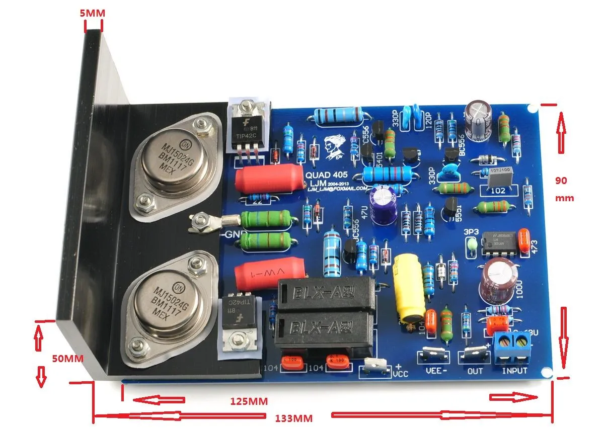 Freeshipping çifti klasik amplifikatör Quad 405 klon (metal transistör) monte test