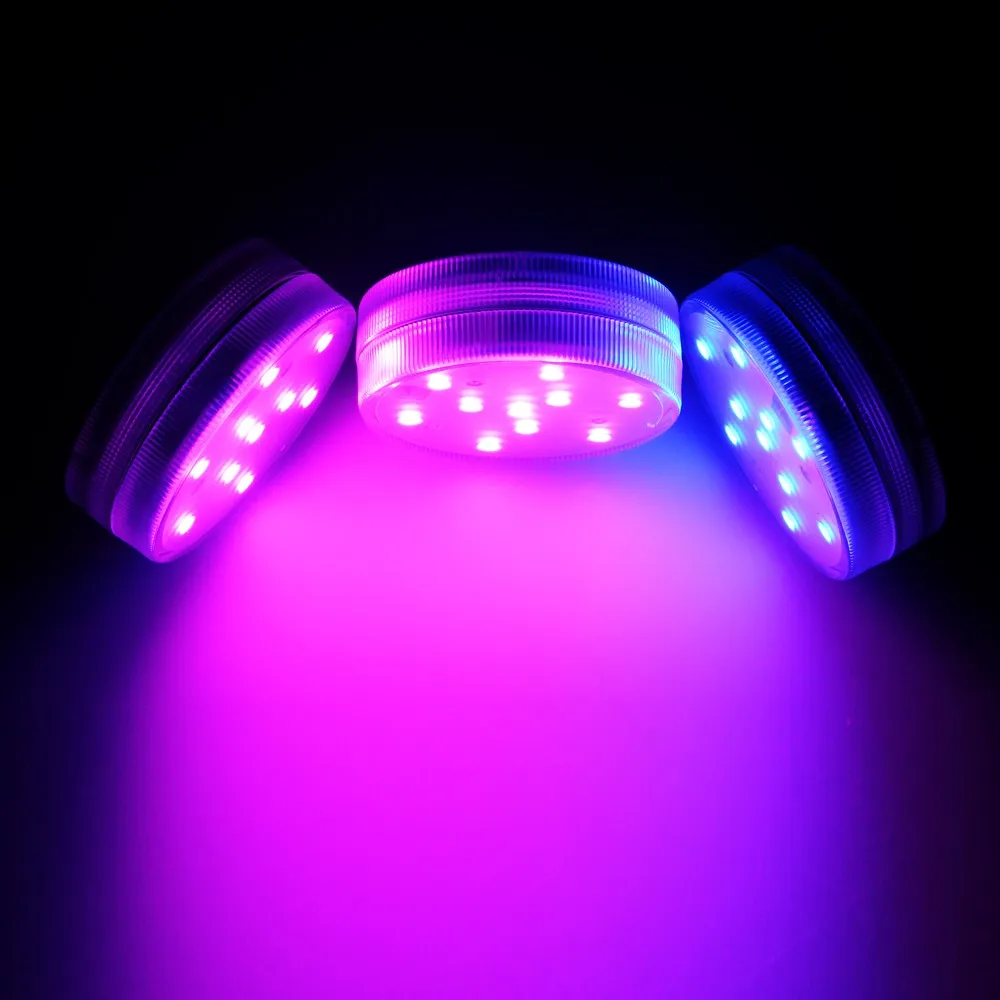 3 Styles RGB 5050 SMD 10LED Waterproof Submersible LED Tea Light Candle Light for Wedding Party Christmas Decorations