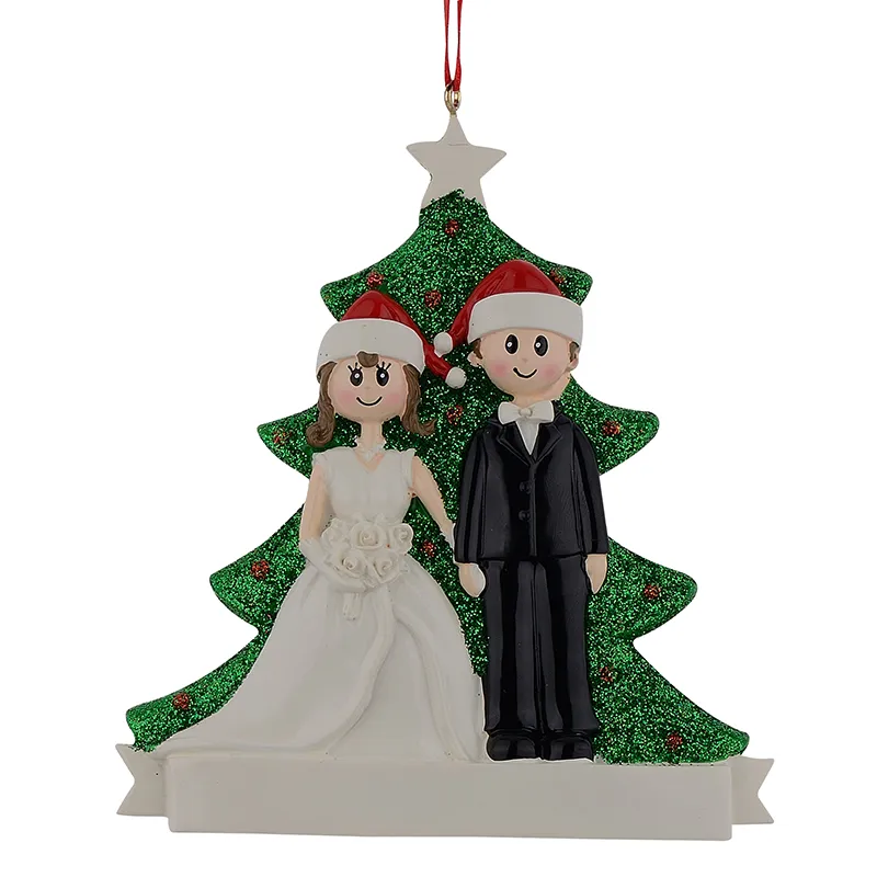 MAXORA Couple de mariage résine de Noël Ornements des cadeaux personnalisés de souvenirs personnalisés pour les cadeaux de la Saint-Valentin039 Party décor4063832