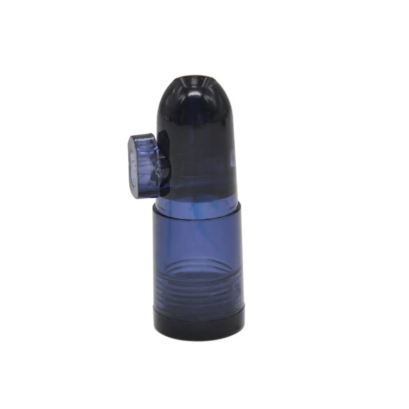 Plastic bullet snuff acrylic dispenser rocket metal bullets snuff 48mm for snorter mini smoking pipe hookah water pipes bongs