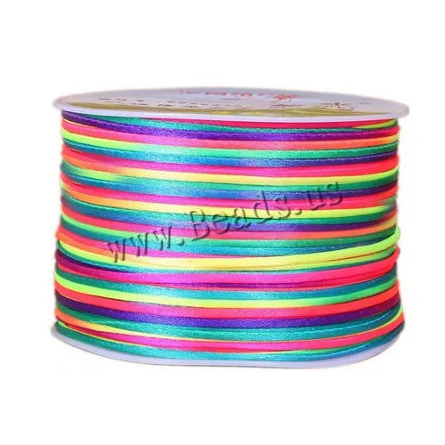 Wholesale-Wholesale 70M/Spool 1MM Mix Color Nylon Black Satin Chinese Knotting Silky Macrame Cord Beading Braided String Thread