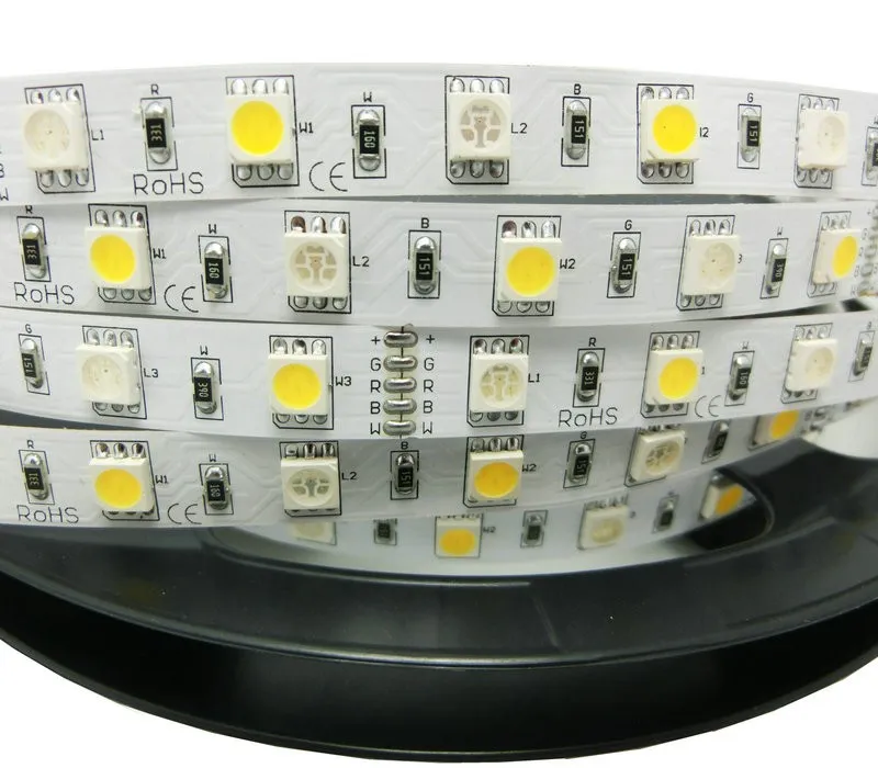 LED Strip 5050 RGBW DC12V 60LED / M RGBW + Biały / RGBW + Ciepły Biały Elastyczne LED Light Non-Waterproof 5m 300ED 5050 LED LED Light DC12V Elastyczny