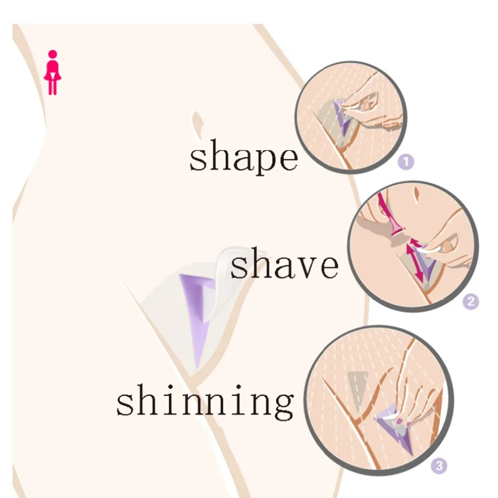 Women Pubic Hair Shaving Template Professional Pruning Tools Knife Lady Secret Bikini Private Parts Plastic Razor Shaver