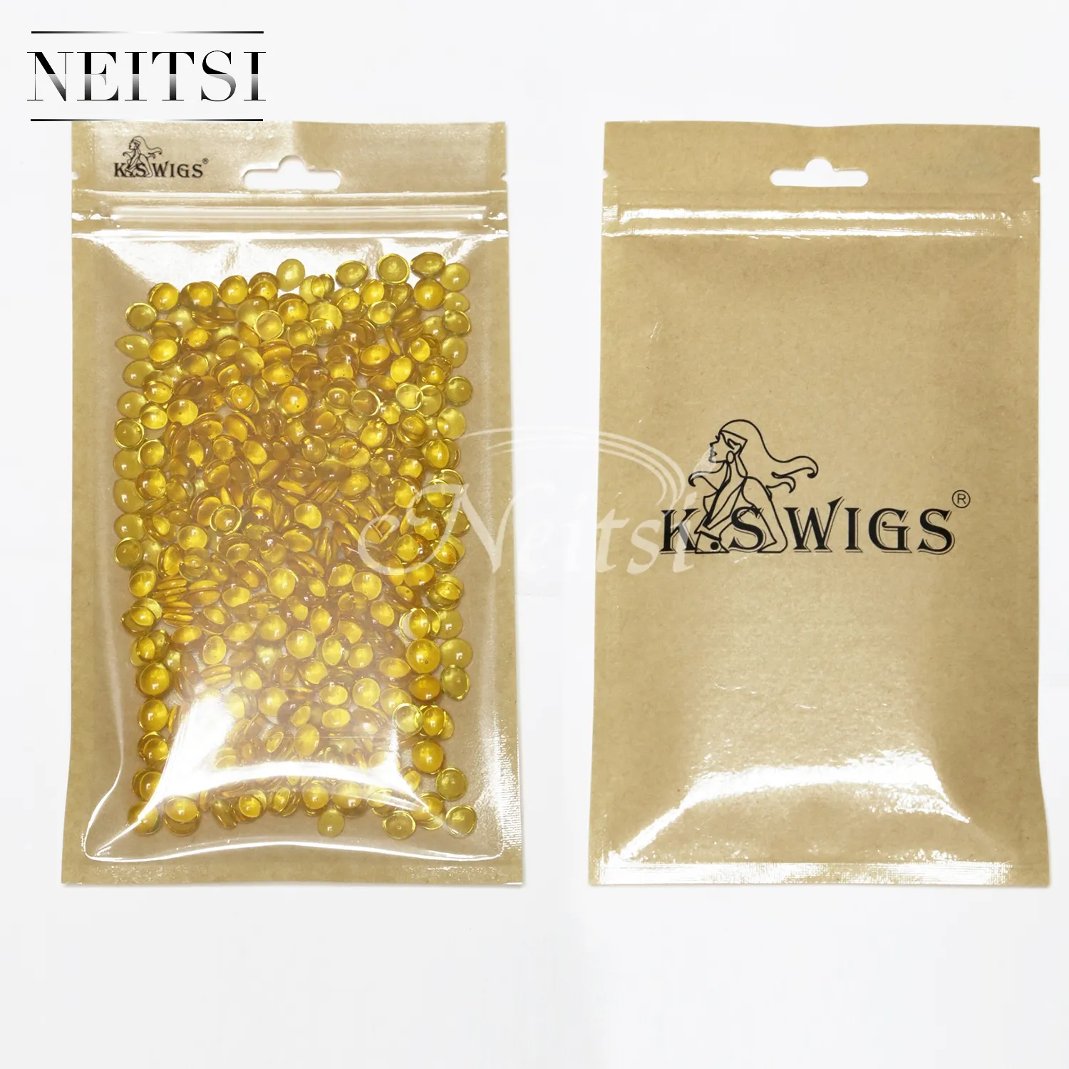 Neitsi 400pcs 금발 머리카락 확장을위한 고순도 융합 접착제 Keratin 접착제 Grainsair 융합 케라틴 접착제 팁 Rebond Granules Beads