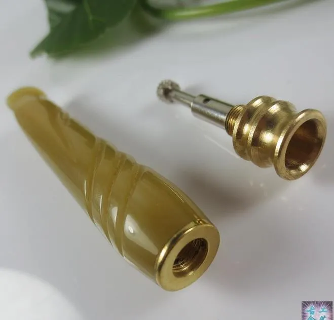 Horn playing flower straight mouth filter cigarette holder cigarette holder imitation horn carving 7-8CM Smoking