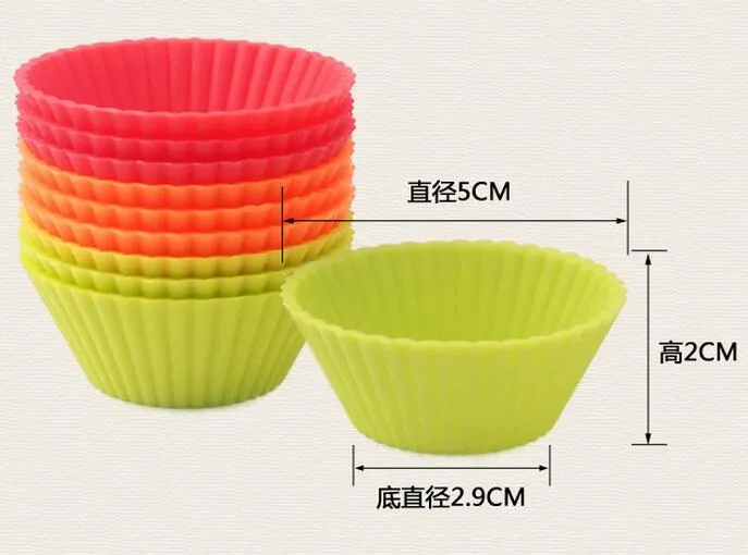 Nuovo arrivo 5 cm Fodera cupcake in silicone Torta al cioccolato Fodere muffin Budino Gelatina Stampo tazza da forno