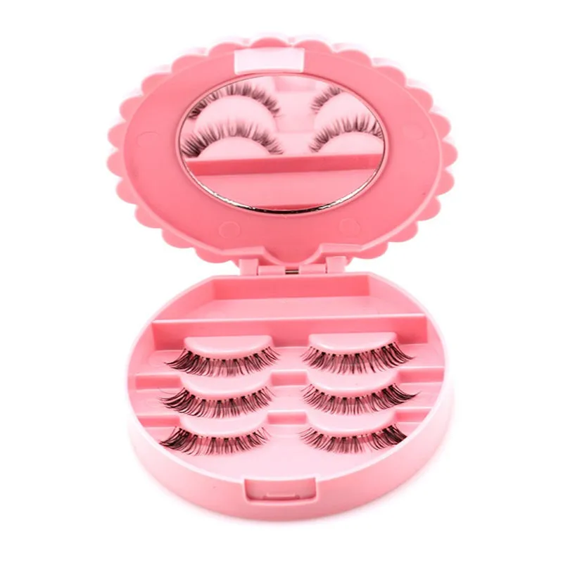 새로운 꽃 사랑스러운 거짓 속눈썹 보관 상자 메이크업 화장품 거울 케이스 주최사 미녀 comestics 도구 플라스틱 LZ0232
