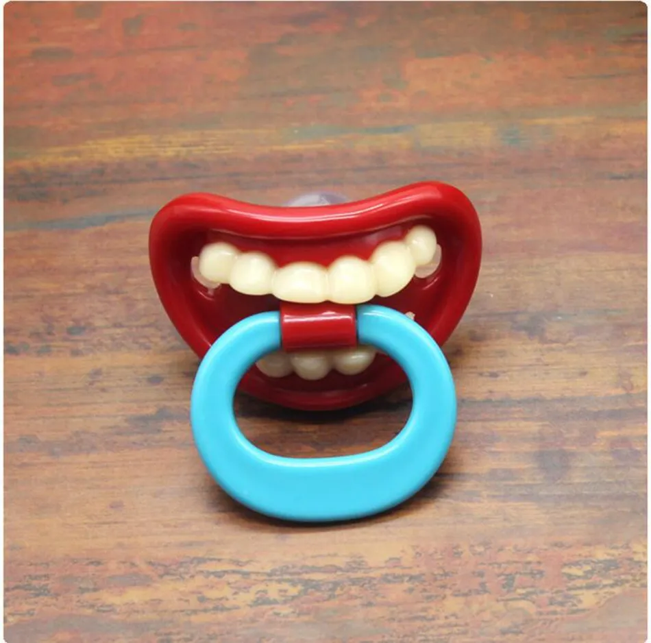 Silicone Vampire Teether Lip Pacifier Funny Novelty Teeth For Babies, Moustache Design OOA2565