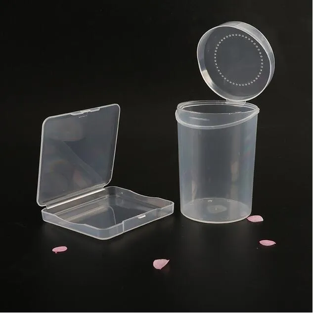 Récipient de boîte vide Transparent en plastique pour éponge bouffée cosmétique faux cils perles organisateur étui outils de maquillage