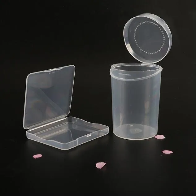 Cosmetic powder puff false eyelash accessories transparent plastic storage box Make Up silicon puff cosmetic organizer box