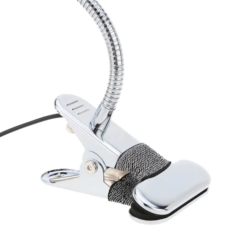 LED -lezing Oogbescherming Desklamp met clip twee niveau helderheid schakelaar dimmer tafellampen, zilver 1 stks