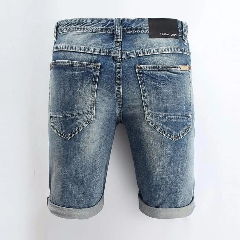 Jeans da uomo 2016 Estate Casual Uomo Jeans Shorts Foro di alta qualità moda ginocchio strappato Jean gli uomini pantaloni di marca Pantaloncini
