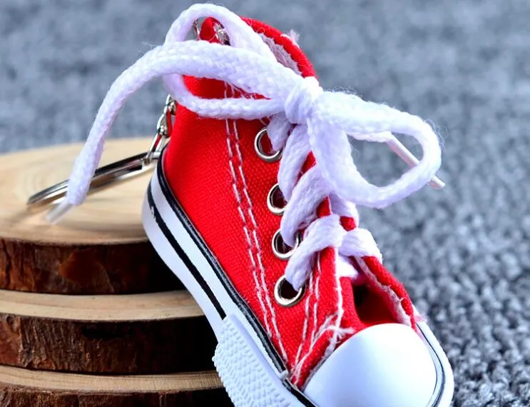 7.5*3.5*4cm Mini 3D sneaker keychain canvas shoes key ring Tennis Shoe Chucks Keychain Favors