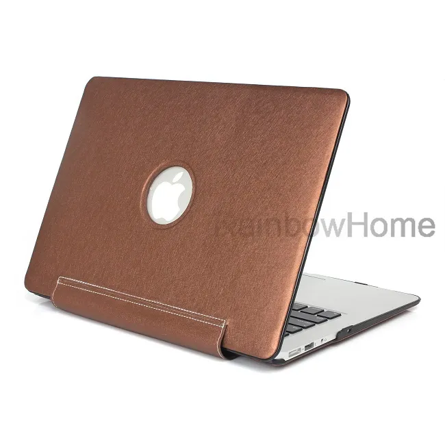 Custodia protettiva in pelle di lusso in pelle PU Custodia protettiva in plastica Macbook Air Pro Retina 13 15 16 pollici Custodie rigide di protezione anteriore posteriore