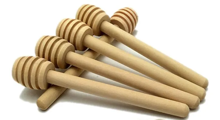 500 sztuk Łyżka Drewno Dżem Dżina Mini Długa Drewniana Łyżka Stick Natural Buk Wood Łyżka