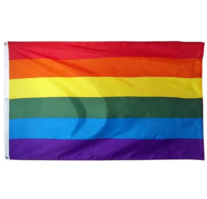Rainbow Flag 3x5FT 90x150cm Gay Lesbian Pride Flag Polyester Colorful Rainbow Flag Pride Peace LGBT Flags