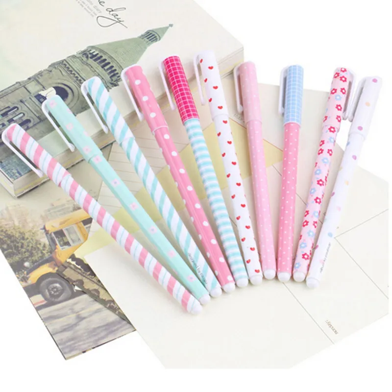 Kawaii Pastel Flowers Retractable Gel Pens, Cute Gift Pen Set