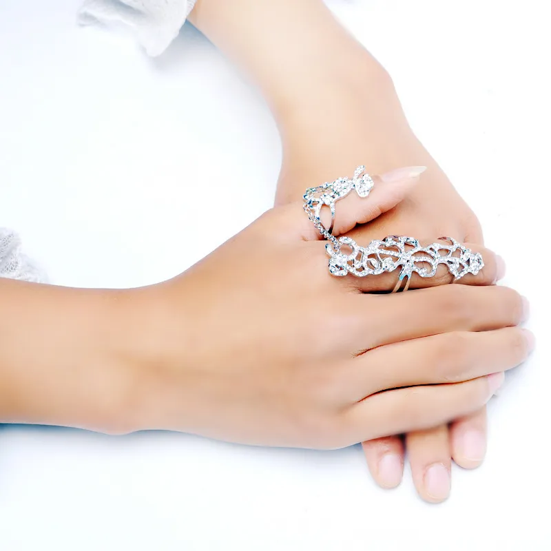 Ringen Meerdere Vinger Stack Knuckle Band Crystal Set Womens Mode-sieraden