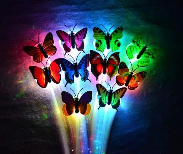 LED Flash Butterfly Fiber Braid Party Dance Zapalone Glow Luminous Hair Extension Rave Halloween Decor Boże Narodzenie Uroczysty przysługę