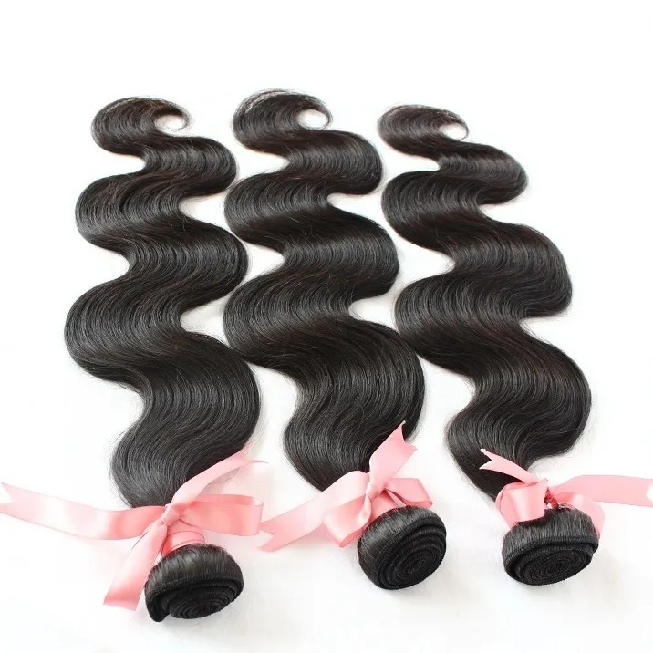 Onverwerkte menselijke haarverlengingen Body Wave 8 "-30" Dyable Hair Weave Inslag Natural Color Double Inslag 3 stks / partij 100% Maleisisch Greatremy Hair