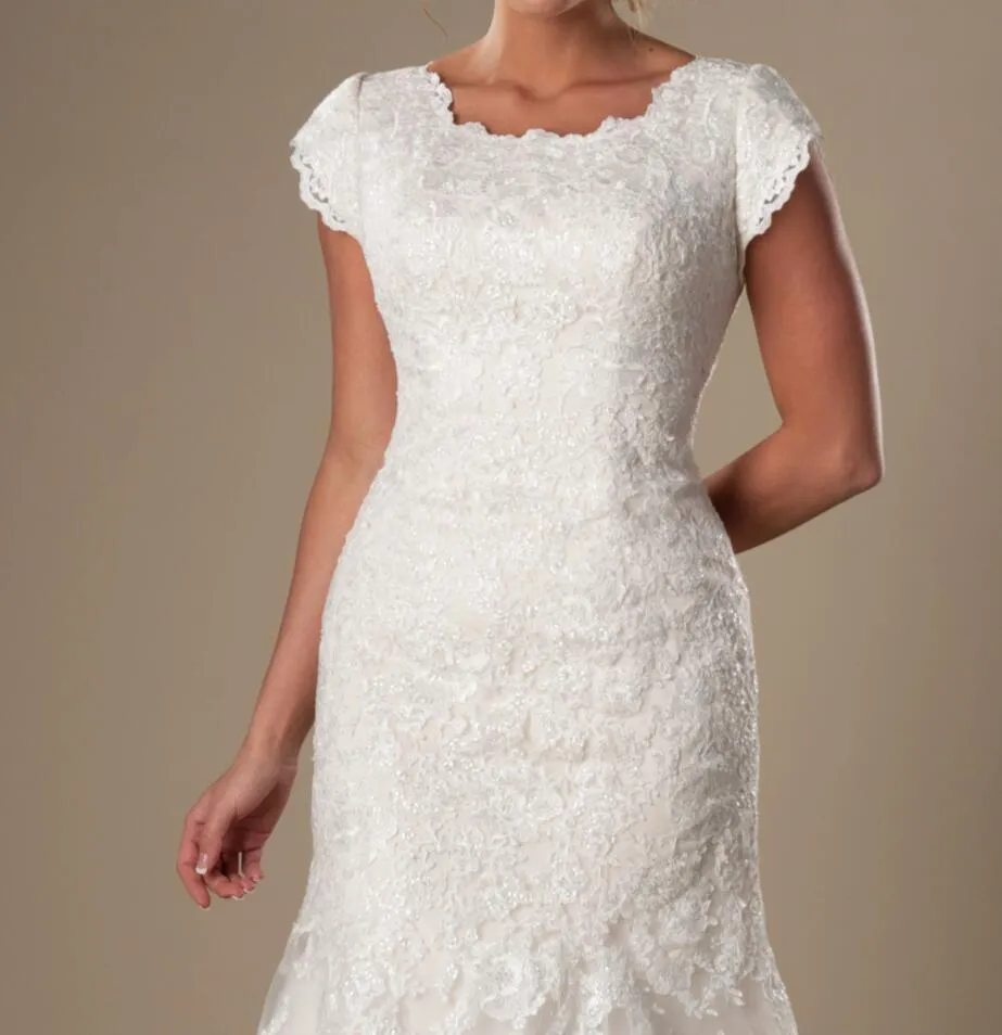 IVORY старинные кружевные аппликации русалки скромные свадебные платья 2020 с крышкой рукава религиозные невесты свадебные платья замок Vestido de Noiva