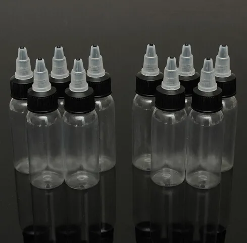 New 120ml 4OZ Twist Cap Empty Plastic Transparent Tattoo Ink Pigment Bottle Supplies