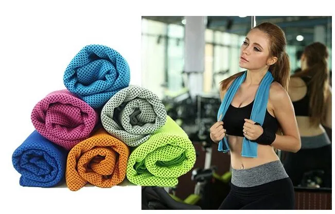 2016 Summer NEW PVA Cooling Ice Towel Soft Breathable Gym Yoga Towel 6 Colors Available Free Shipping