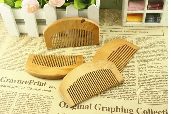 Peigne en bois naturel brosse à cheveux barbe peignes en bois de poche massage des cheveux outil de coiffure XB15969485