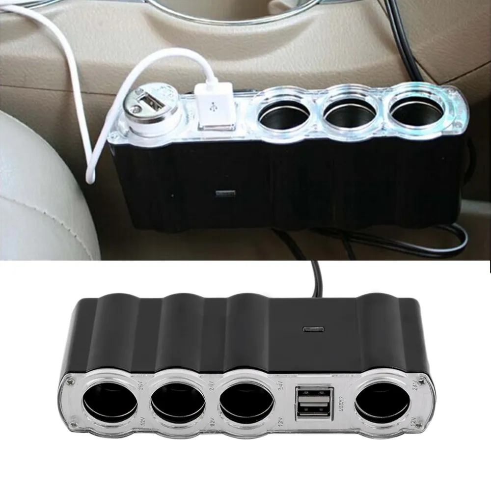 multiple cigarette adapter WF-4008 Auto Car Cigarette Lighter Splitter: 4-Way Multi Socket with 1x4  Split and 2 Dual USB Plug Adapter Charger from Dhgate Other Auto  Electronics