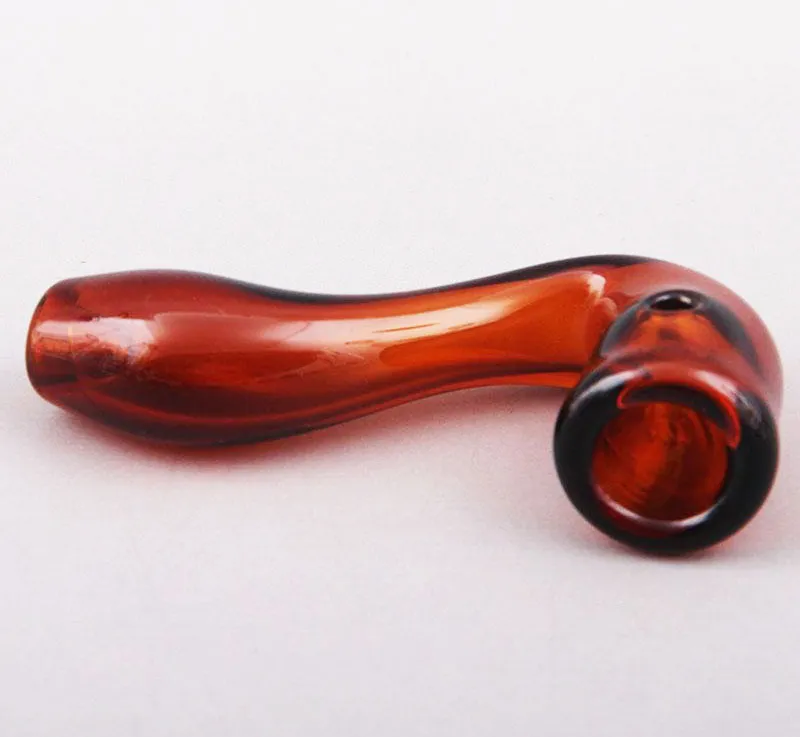 Wholesale Glass Hand Pipes Amber Smoking Pipe Tobacco Burner