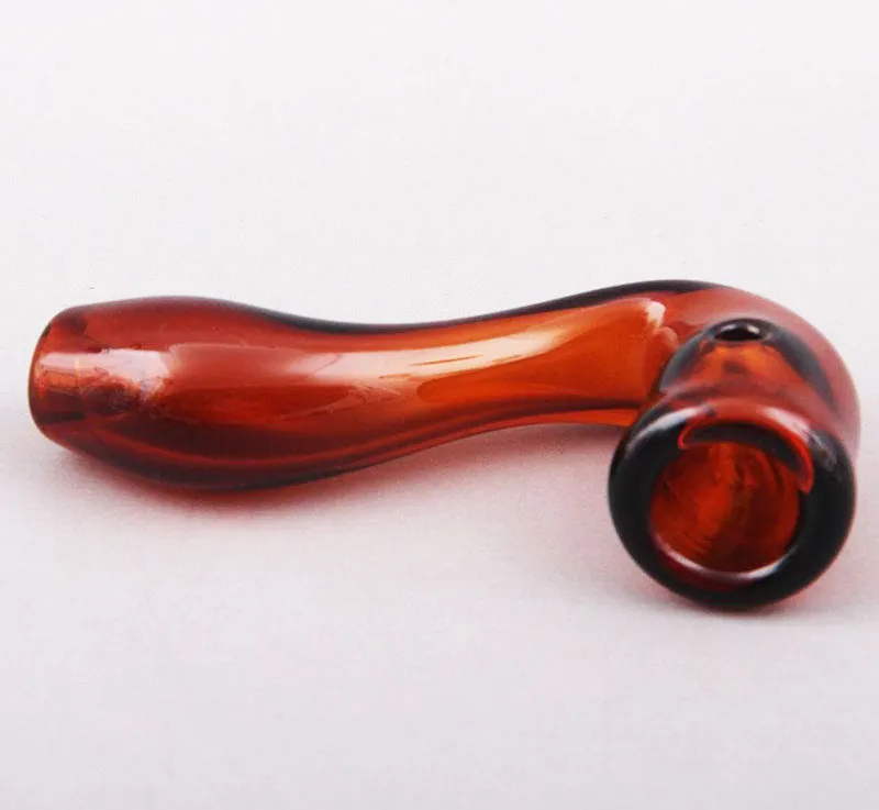 Partihandel Glashandleder Amber Rökning Pipe Tobacco Burner