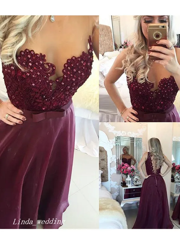 2019 Abito da ballo rosso bordeaux bordeaux Abito in chiffon occasioni speciali Abito da sera formale Plus Size vestido de festa